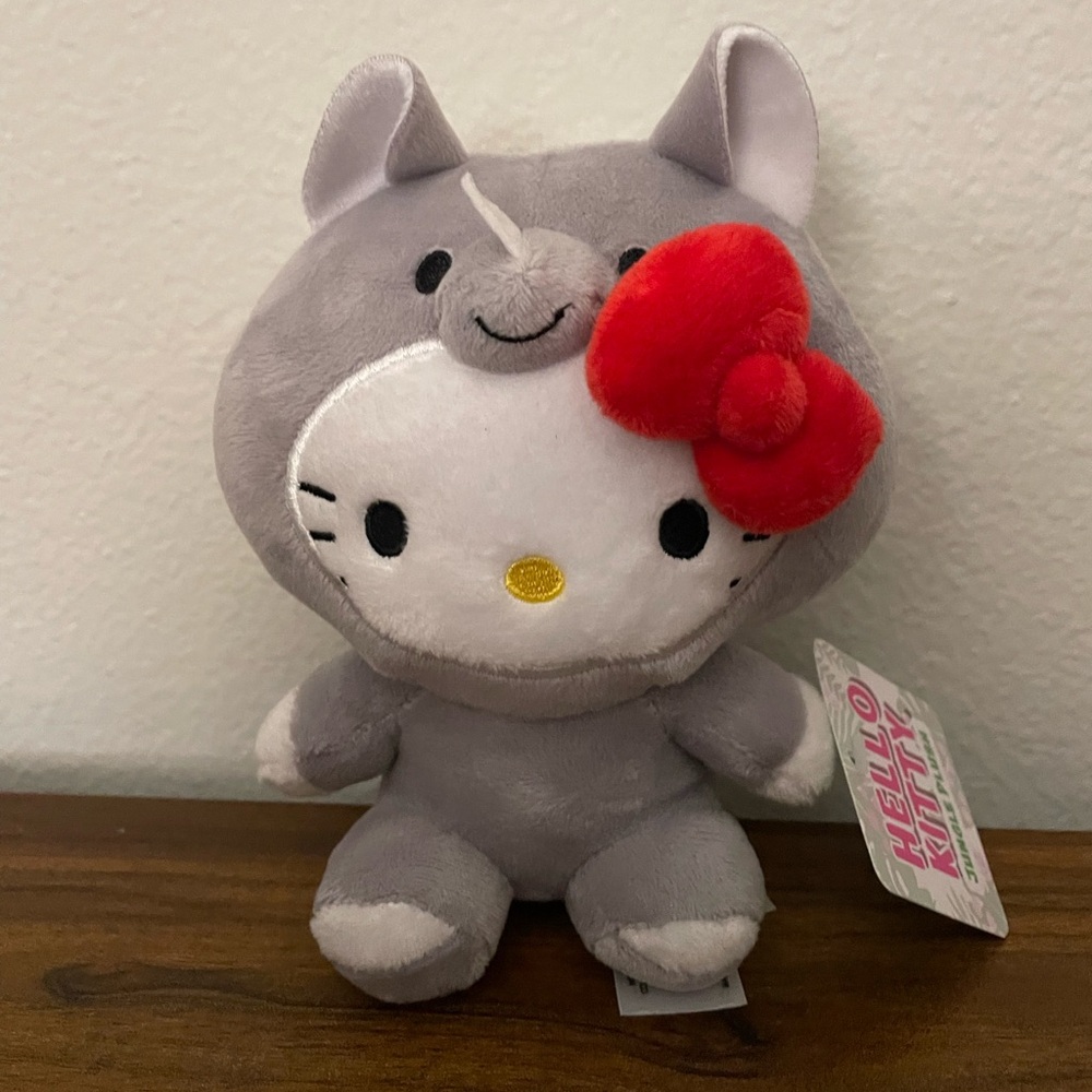 BRAND NEW 6 Inch Hello Kitty in Rhino Costume Plushie NWT